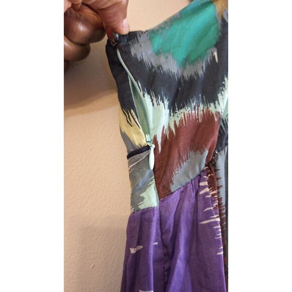 CATO GEO PRINT BEADED FAIRY SUMMER OUTDOORS VACATION RESORT MAXI DRES SIZE 8 - Picture 6 of 8